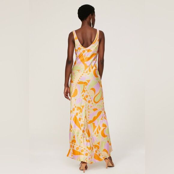 Delfi Collective Donna Multicolor Psychedelic Slip Dress Maxi Size Small - Picture 3 of 9